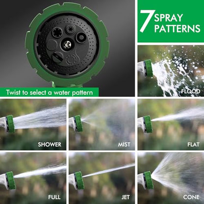 RESTMO Heavy Duty Hose Nozzle, Metal Garden Water Hose Sprayer - color: Green