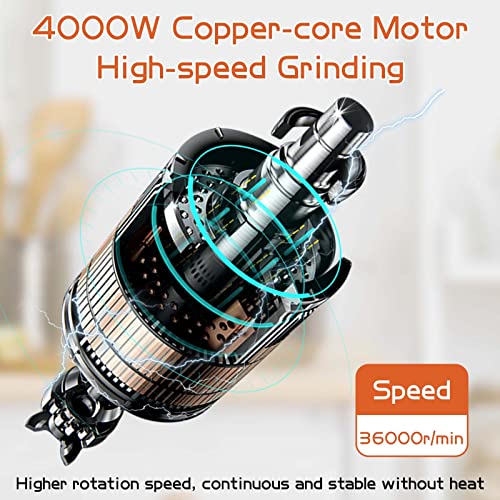 Electric Grain Mill Grinder 3000g High-speed Grain Spice Herb 4000W Dry Grinder Machine 304 Stainless Steel Superfine powder high-speed grain mill 36000r/min for Kitchen Home and Commercial - size: 3000G