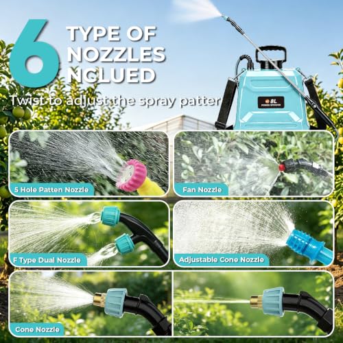 Battery Powered Sprayer 2 Gallon Powerful Electric Weed Sprayer Pump Garden