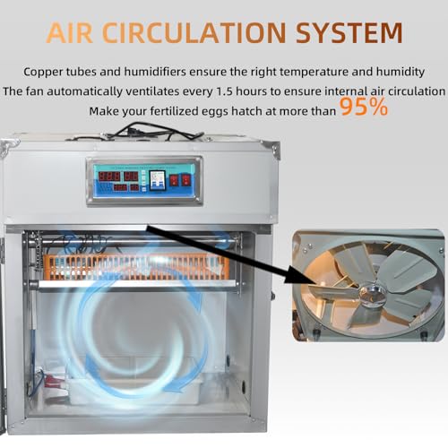 XKV 88 Egg Large Incubator with Automatic Egg Turning,with Viewing Window - size: 88 Egg-152L