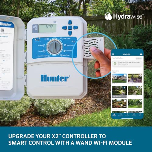 Hunter Hydrawise X2 8 Zone Sprinkler Controller, Outdoor Irrigation Timer for Lawn and Garden, Weather Based Scheduling, Cycle and Soak, Smart Controller Ready with Optional WiFi Module - style: 8-Station
