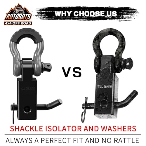 AUTOBOTS Tow Hitch Receiver 2" Shackle Hitch Receiver Gray - color: GRAY-BLACK-1