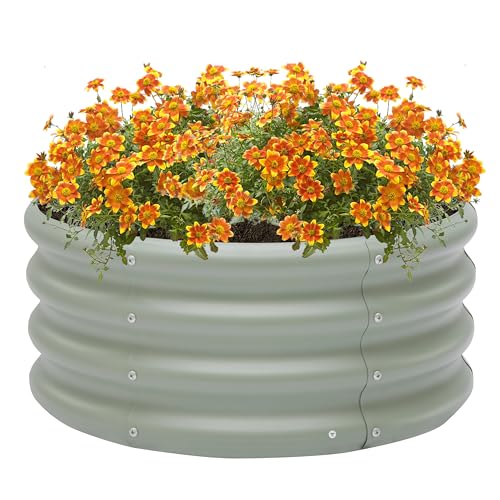 Besebay 2-Pack 2x1ft Galvanized Raised Garden Bed, Outdoor Planter Bed, - color: Light Green, size: 2x2x1ft-2Pcs