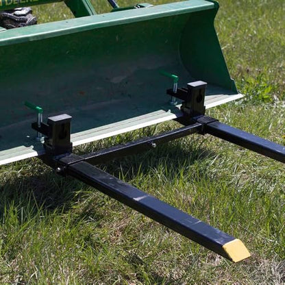 Titan Attachments Medium-Duty Stabilizer Spreader Bar for 4" x 2" Clamp-On Forks, 19.5-36 Adjustable Width, Fork Stabilizer for Tractor Skid Steer Bucket Attachment