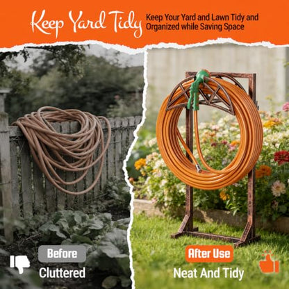 Garden Hose Holder Stand, Water Hose Reel Storage Rack