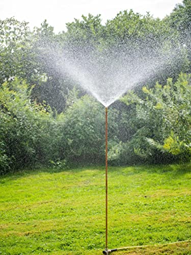 Gardener's Supply Company Hi-Rise Lifetime Sprinkler - 50" H | Heavy-Duty All Steel & Brass Construction, 360 Degree Spray, For Lawn Garden & Landscape Watering