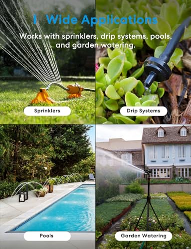 meross WiFi Water Timer for Garden Hose, Brass Inlet & Outet, Rain Skip - color: White, size: Timer without Hub