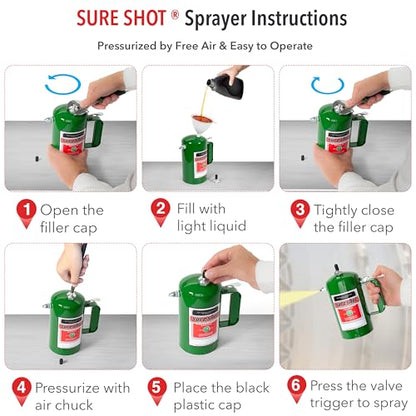 Sure Shot A1000G 32 oz Refillable Pressurized Steel Sprayer Can, Green