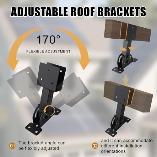 2x4 Heavy Duty Roof Riser Brackets Kit 4 Pcs - size: 2x4-4