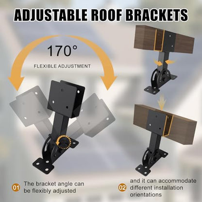 2x4 Heavy Duty Roof Riser Brackets Kit 4 Pcs - size: 2x4-4