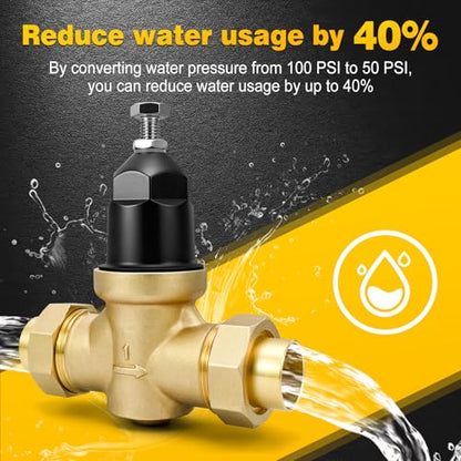 1-NR3XLDUC Pressure Reducing Valve with Double Union FNPT Copper Sweat