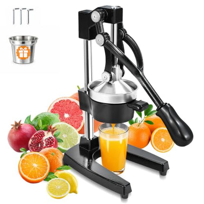 Cast Iron Manual Citrus Juicer, Heavy Duty Orange Juicer Hand Press