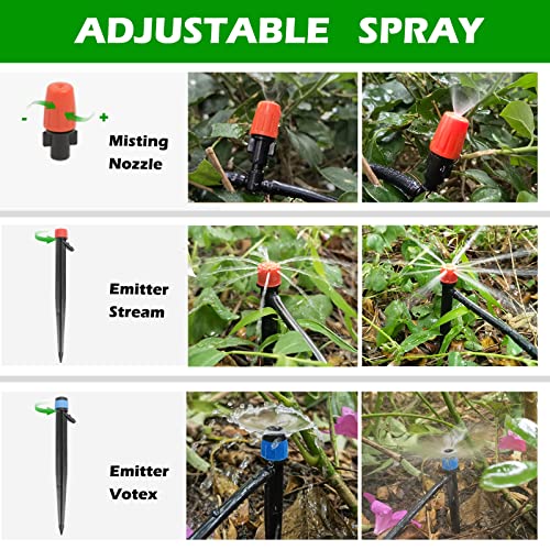 Maotong 240FT Drip Irrigation System Kit, Automatic Garden Watering Misting System for Greenhouse, Yard, Lawn, Plant with 1/2 inch Hose 1/4 inch Distribution Tubing and Accessories - size: 240 FT (40FT Main tube+200FT Distribution tube)