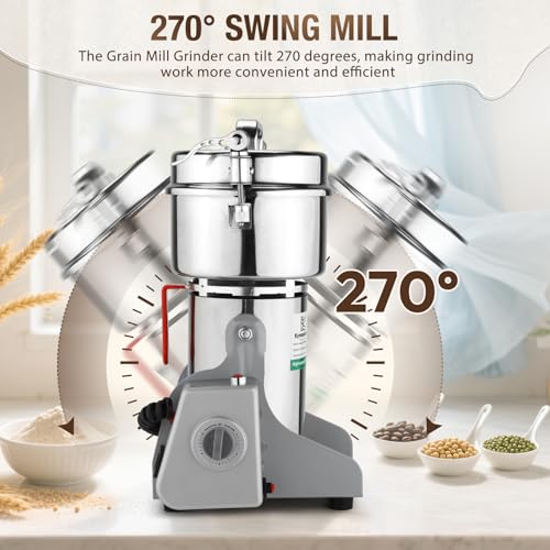 Electric Grain Mill Grinder-800g 110V 3500W 270°swing(800g) - size: 800g