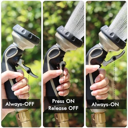 RESTMO Hose Nozzle with Easy Self-Lock Trigger, Heavy Duty Water Sprayer - color: Bronze