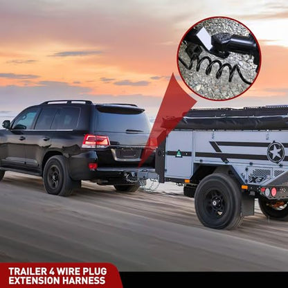 Nilight 4 Way Flat Trailer Coiled Extension Cable 3 Feet - color: 4 Way Coiled Jacket Cable 3 Feet