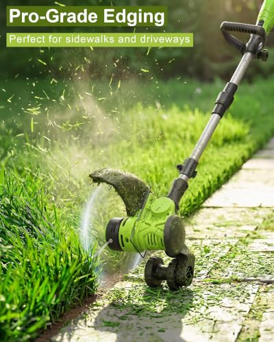 DEGGE Cordless Electric Weed Wacker, 2X 3.0Ah/ 21V/ 12" Battery Weed Eater