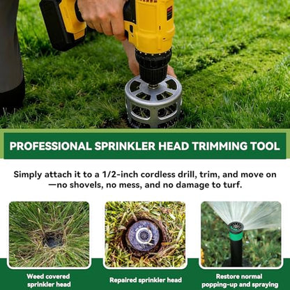 2.75" Sprinkler Head Trimmer for 1/2" Cordless Drills, Stainless Steel