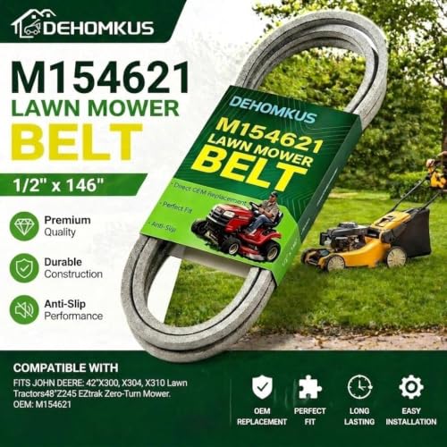 M154621 Deck Belt 1/2" x 146.25" for John Deere 42" 48" Mower - size: 1/2" x 146-1/4"
