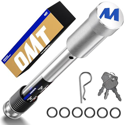 OMT Locking Hitch Pin Set with 5/8" Pin for 2, 2.5, 3 Inch Receiver - color: Silver, size: 2, 2.5 & 3 in - 1 Pack