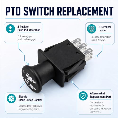 10 AMP Upgrade PTO Switch 582107601 582107604 for Lawn Tractors