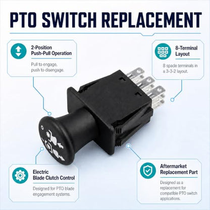 10 AMP Upgrade PTO Switch 582107601 582107604 for Lawn Tractors