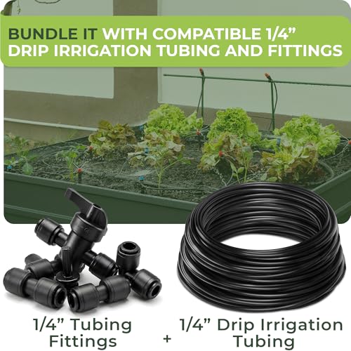 CARPATHEN 1/2" to 1/4" Barbed Tee Quick Connector, 2 Way Fittings, Parts