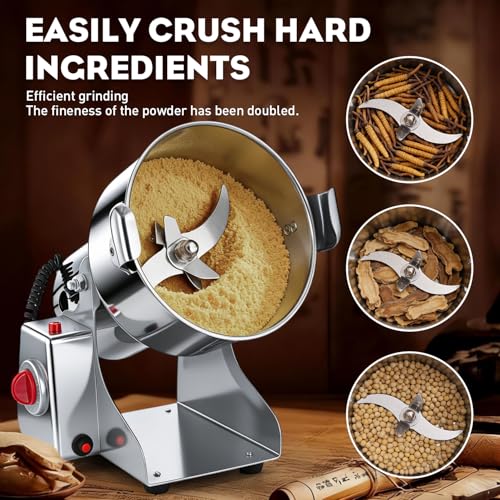 Electric herb Grinder 550g High Speed Electric Stainless Steel Spice Flour Mill Herb Grinder Powder Machine for Dry Food Grin