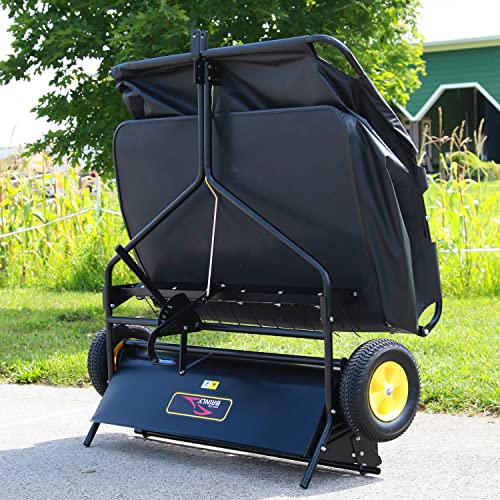 Brinly STS-42BHDK-A 40" Tow-Behind Lawn Sweeper with Dethatcher and Hamper Windscreen - size: 40"