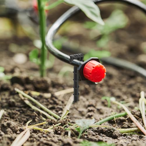 Glooglitter 120 Pack 1/4 Inch Drip Irrigation Stakes Garden Tubing Holder