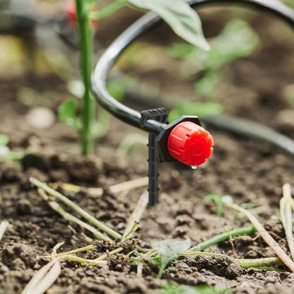 Glooglitter 120 Pack 1/4 Inch Drip Irrigation Stakes Garden Tubing Holder