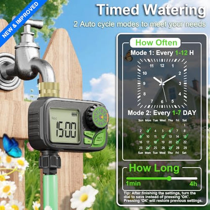 Programmable Digital Sprinkler Water Hose Irrigation Timer for Lawn - color: Dark Gray