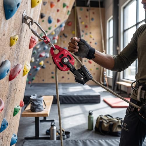 Alomejor Aluminium One Way Climbing Pulley Lifting Heavy Objects Lifting Tool Super Light Device Ascenders Lifter Drag Lifting Equipment