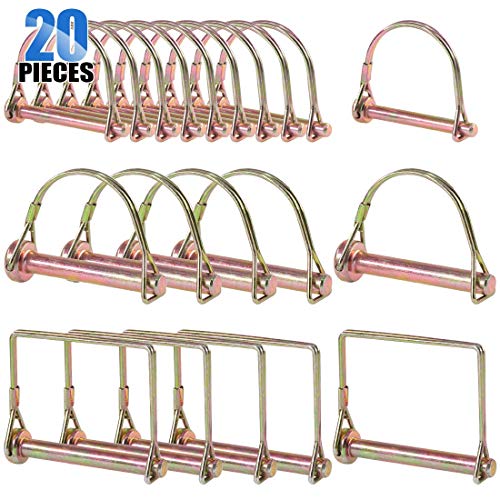 Glarks 20Pcs Heavy Duty PTO Pin Assortment Kit for Farm Trailers Wagons Lawn Garden
