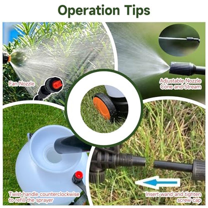 3.2 Gallon Pump Pressure Sprayer Hand Cart on Wheels for Lawn & Garden