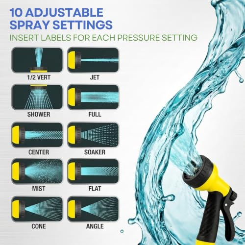 J&B XpandaHose 100ft Expandable Garden Hose, Lightweight, Brass Connectors - color: Black, size: 100ft