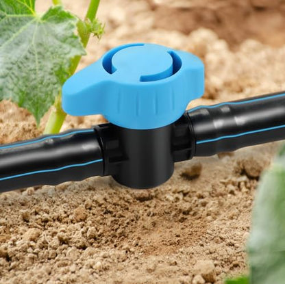 8 Pack Drip Irrigation 1/2 Inch Barbed Shut Off Valve, Drip Line 1/2" In-Line Ball Valve Parts for 1/2 Inch 16mm Drip Irrigation Tubing for Drip Sprinkler Systems - size: 1/2" Barbed Valve