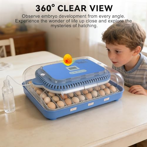 Series IV - 70 Egg Incubator for Breeders, Sensor-Based Precise Humidity + Temp Control, Chick Separator, Adjustable Egg Spacing, Custom-Interval Auto Turn + Auto Stop, Preset Incubation Days