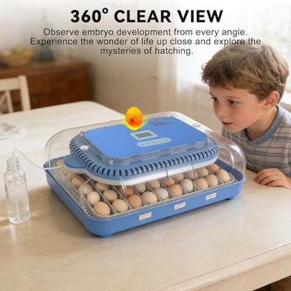 Series IV - 70 Egg Incubator for Breeders, Sensor-Based Precise Humidity + Temp Control, Chick Separator, Adjustable Egg Spacing, Custom-Interval Auto Turn + Auto Stop, Preset Incubation Days