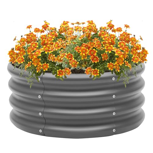 Besebay 2-Pack 2x1ft Galvanized Raised Garden Bed, Outdoor Planter Bed, - color: Dark Grey, size: 2x2x1ft-2Pcs