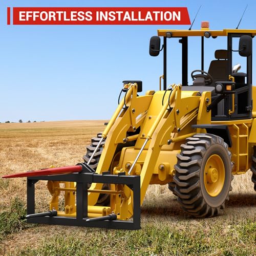 49" Skid Steer Hay Spear Attachment, 2000 Loading Capacity