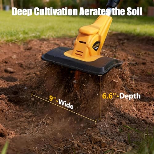 21V Cordless Tiller Cultivator for Gardening with 2 x Batteries