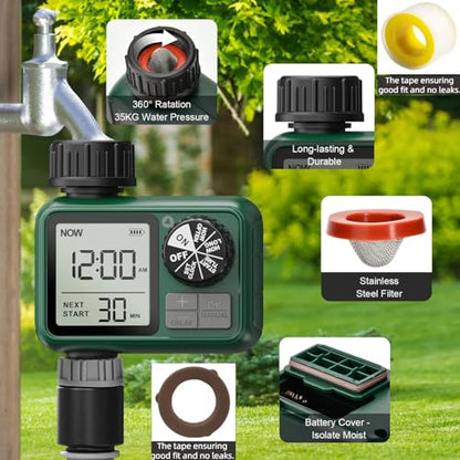 Water Timer for Outdoor Garden Hose, Sprinkler Timer for Garden - style: 1 Outlet-2 Pack
