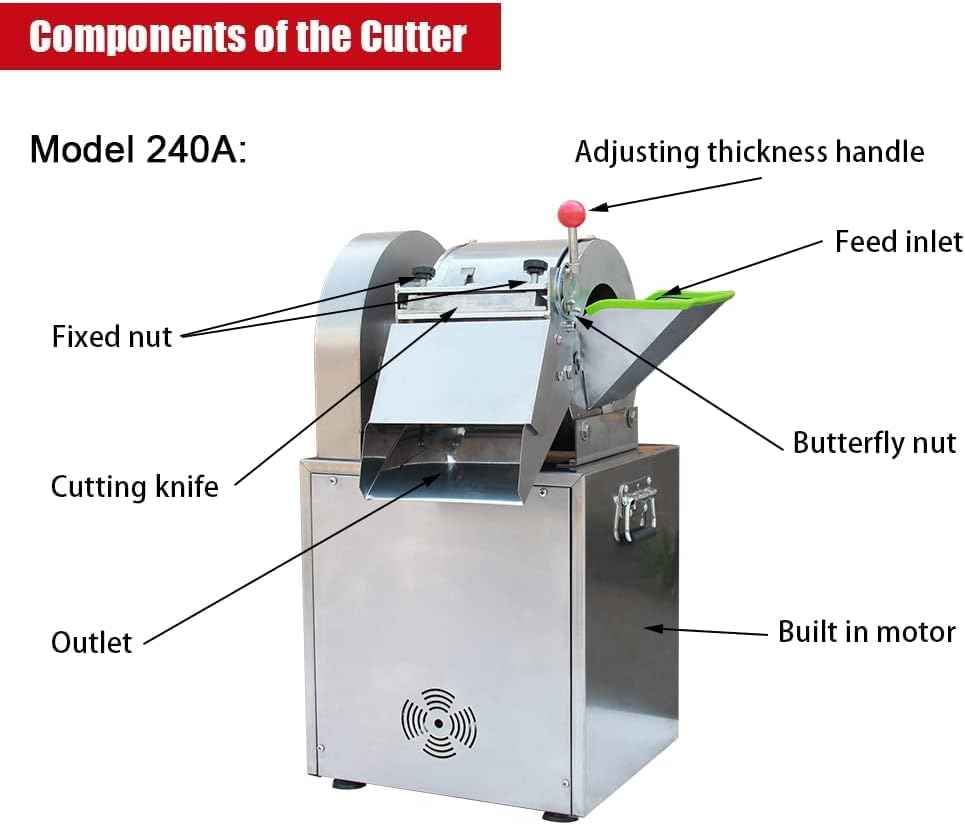 Commercial Potato Strip Cutter Machine, 1500W Automatic Centrifugal French Fry Cutter, 300–500KG/H Vegetable Slicer & Dicer with Adjustable Thickness for Potatoes, Carrots, Radish