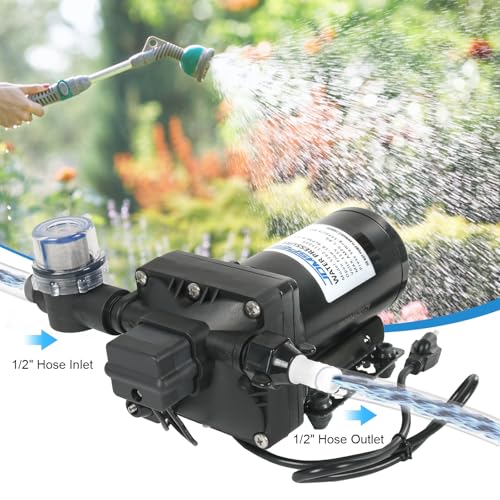 RV Water Pump, 115V AC 5.0 GPM 55 PSI, Self-Priming Diaphragm Pressure Pump - size: 5.0-115V-55