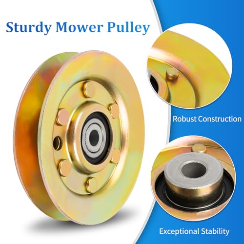 UP2WIN 756-0487 Idler Pulley Compatible with Toro Bronco 14 Commando 800 Groundsmaster 120, V-Idler Pulley Compatible with Snapper 25065 25065S 25066 25066S, Replace 1-1029 95-7668 756-1208 7011029 - size: 756-0487_1pc