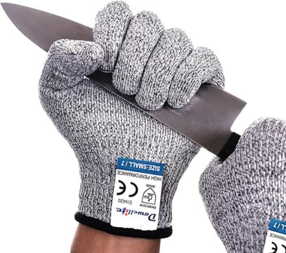 Dowellife Cut Resistant Gloves Food Grade Level 5 Protection, Safety Kitchen Cuts Gloves for Oyster Shucking, Fish Fillet Processing, Mandolin Slicing, Meat Cutting and Wood Carving. (X-Large) - size: X-Large (Pack of 1), style: Original
