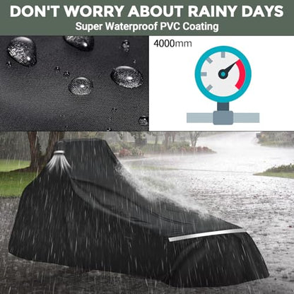 600D Waterproof Tractors Cover Replace for John Deere 1,2,3 Series/Kubota - size: With Backhoe