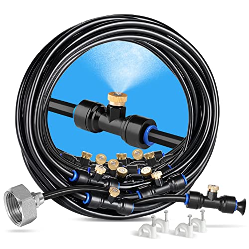 HOMENOTE Misting Cooling System, 42FT(13M) Pre-Assembled Mister Kit - size: 42FT / 13M