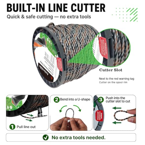 Anleolife .095" ZT3 Pro Heavy Duty Diamond Weed Eater String, 1122ft 3 lb - color: 3lb .095" (2.4mm)